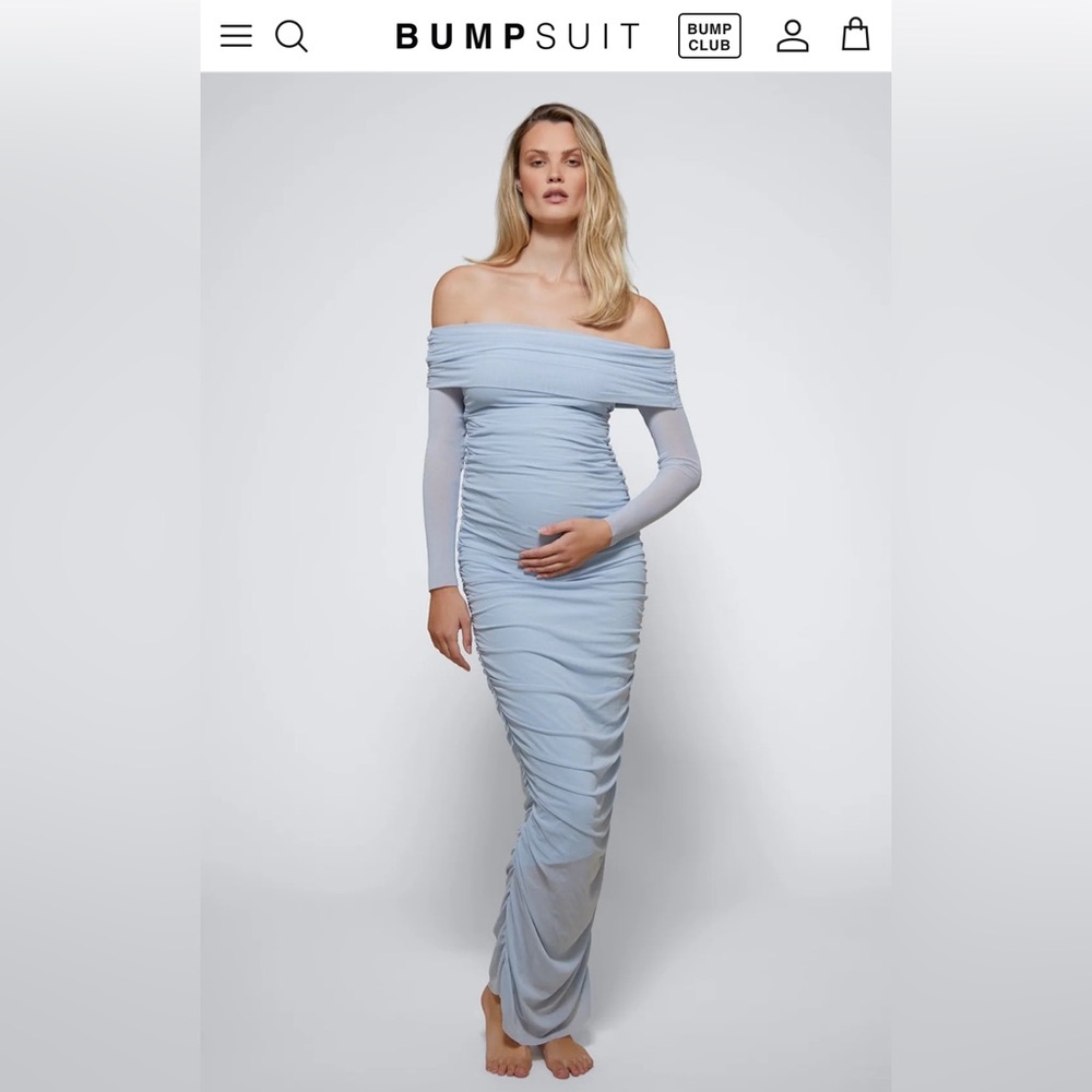 NWT Bumpsuit Off The Shoulder Soft Mesh Maternity Dress
